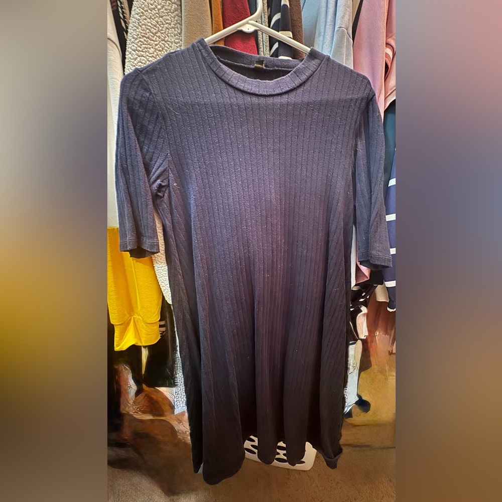 Uniqlo Black Ribbed Knit dress